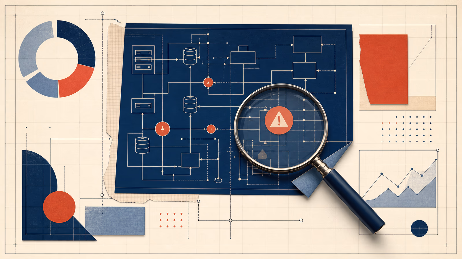 Ilustración editorial sobre Qué revisar en un backend antes de decidir una reescritura