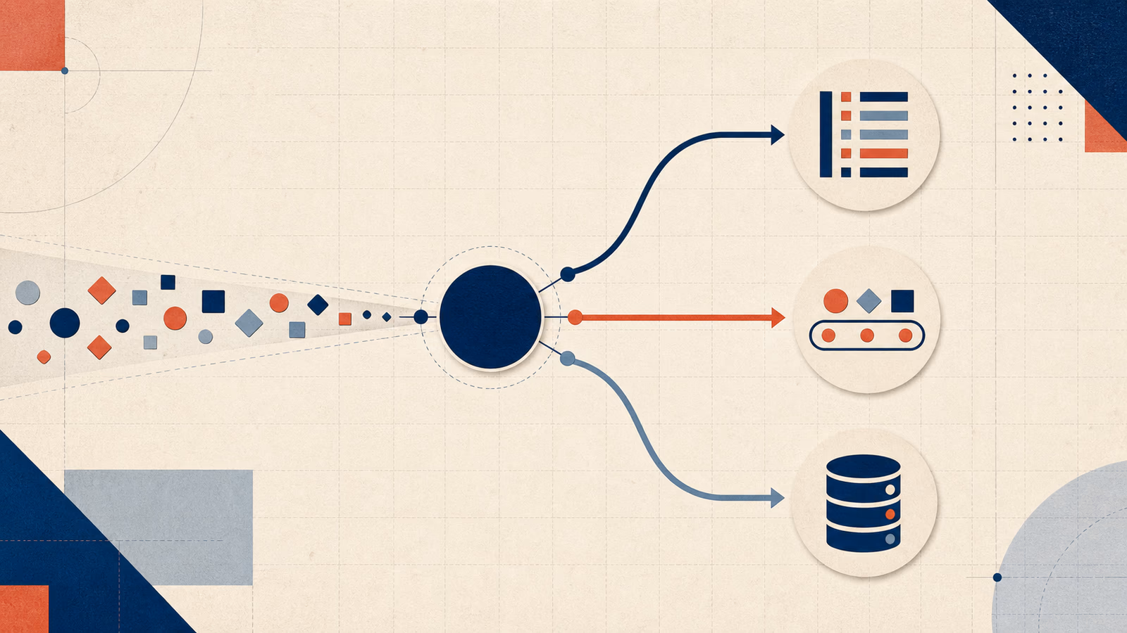 Ilustración editorial sobre ¿Cuándo deberías usar Kafka, RabbitMQ o simplemente una base de datos?