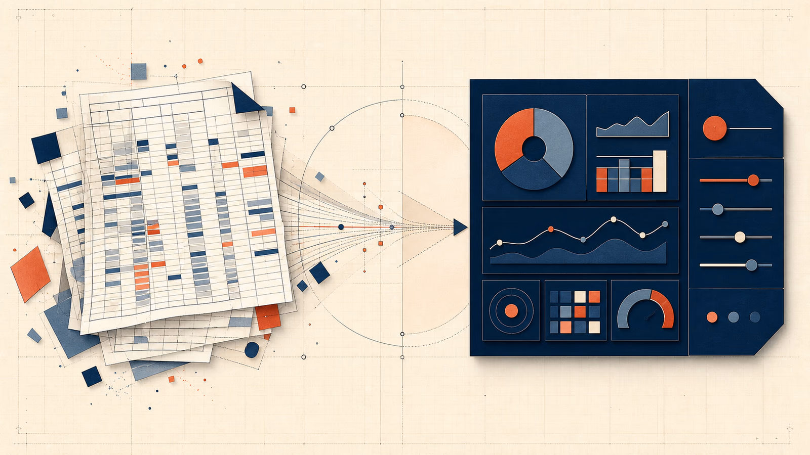 Ilustración editorial sobre Cuándo construir una herramienta interna en vez de seguir usando Excel